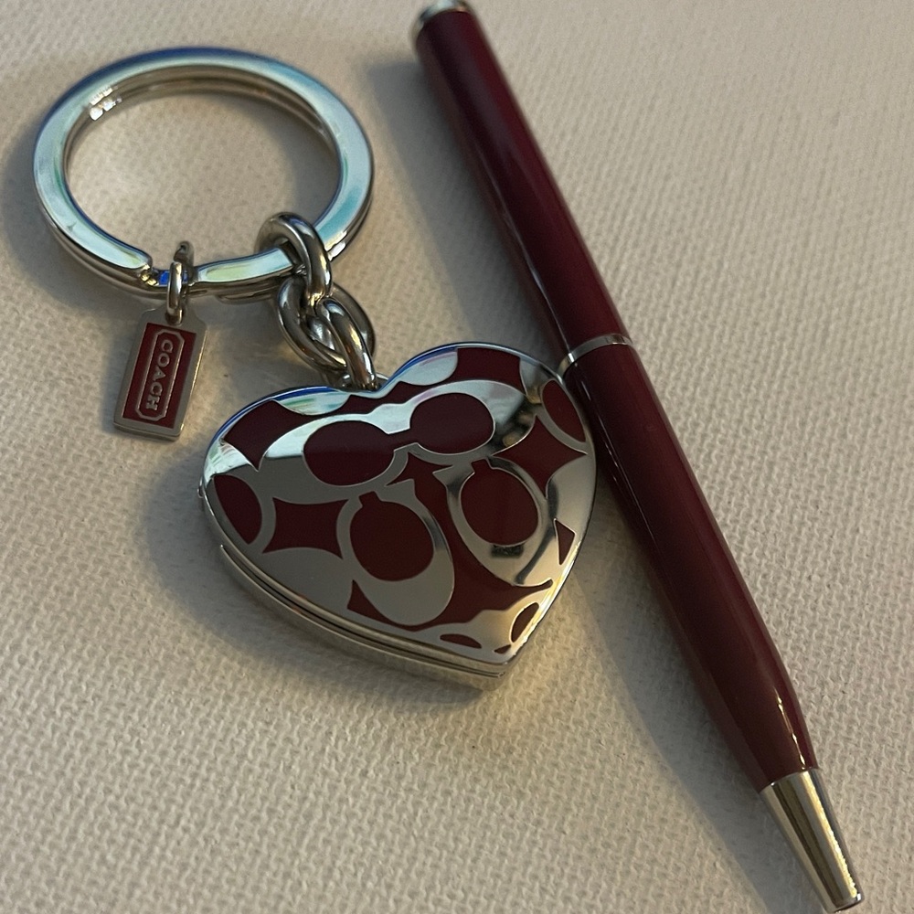 Coach Locket Heart Keychain and Coach Pen Set - Picture 2 of 9